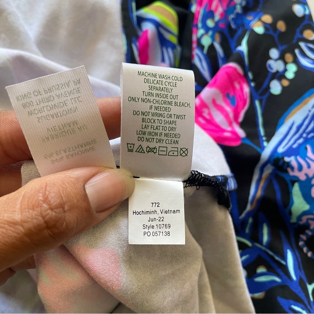 Lilly Pulitzer Parigi Meridian Vibrant Black Floral Midi Dress SMALL Kimono Slit - Picture 9 of 9